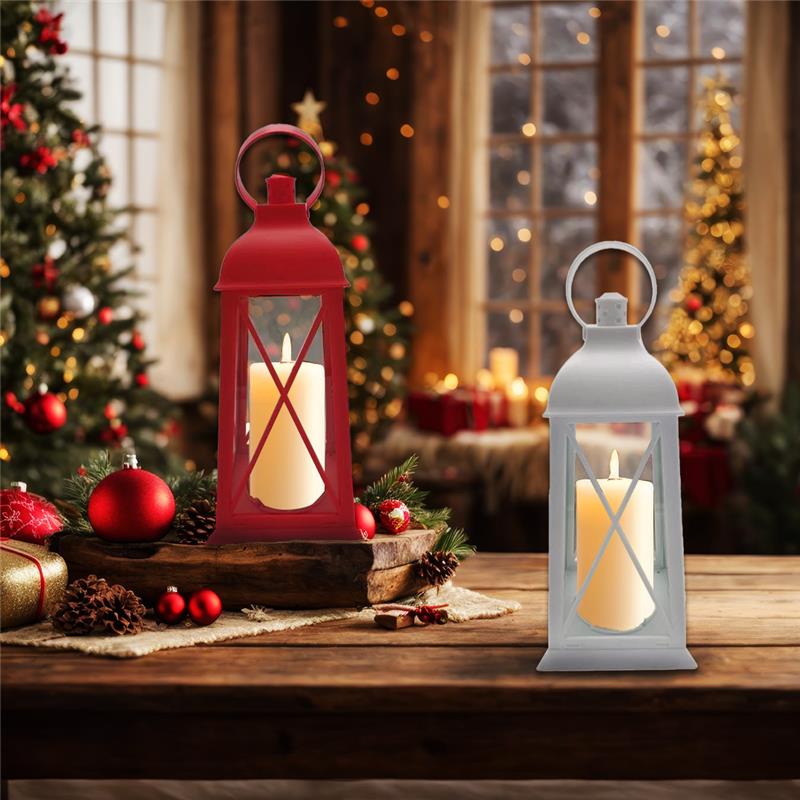 HIGH-TECH SET 2 LANTERNE LED CON CANDELA CM.14X30 H COLORI ASSORTITI