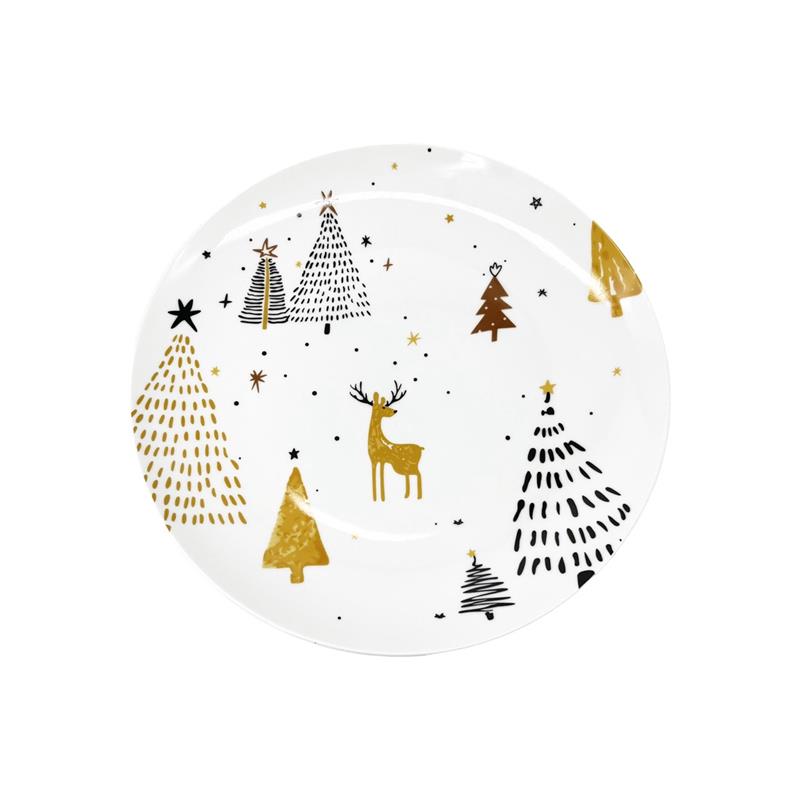 MA MAISON SET 6 PZ PIATTO PIANO 20 CM BIANCO STILE NATALIZIO MODELLO STARRY NIGHT