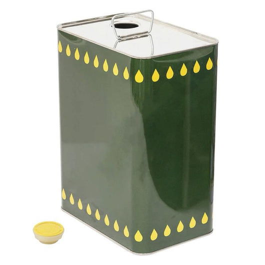 LATTA PER OLIO DA LT.10 COLOR VERDE OLIVA STRUTTURA IN ALLUMINIO CON MANIGLIA E TAPPO SALVAFRESCHEZZA