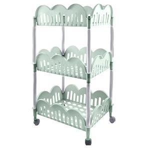 CARRELLO DOLLY DA CUCINA DI COLORE VERDE ACQUA RETTANGOLARE