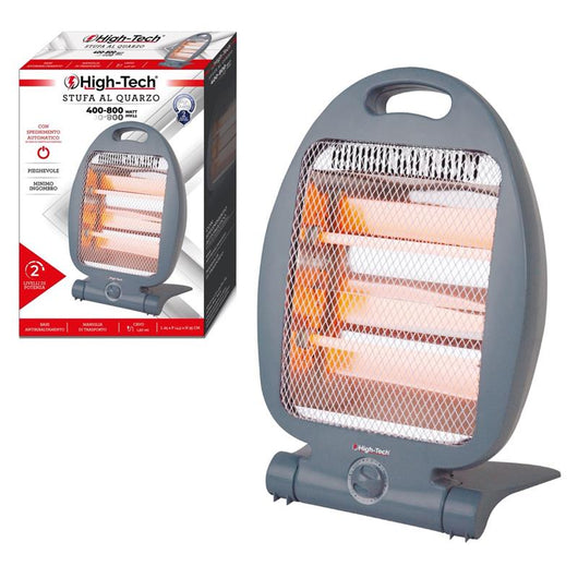 HIGH-TECH STUFA AL QUARZO DA 400- 800 W PIEGHEVOLE CON SPEGNIMENTO AUTOMATICO