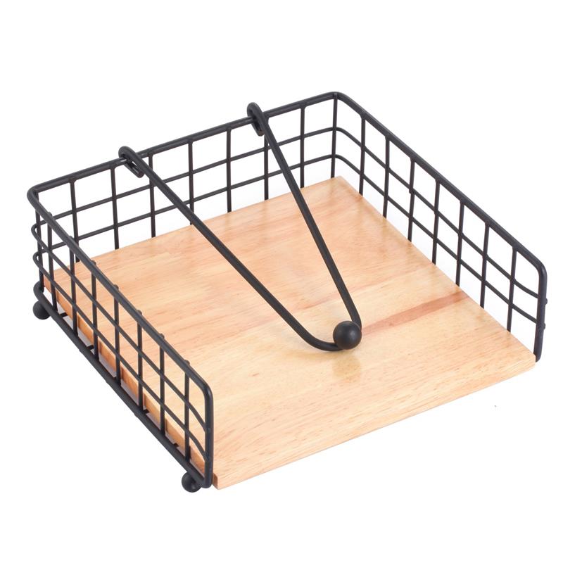 MAURY'S WOODY PORTA TOVAGLIOLI 19 X 19 CM IN ACCIAIO CON BASE IN LEGNO