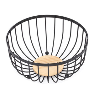 MAURY'S WOODY CENTRO TAVOLA A CESTINO BICOLOR LEGNO E NERO