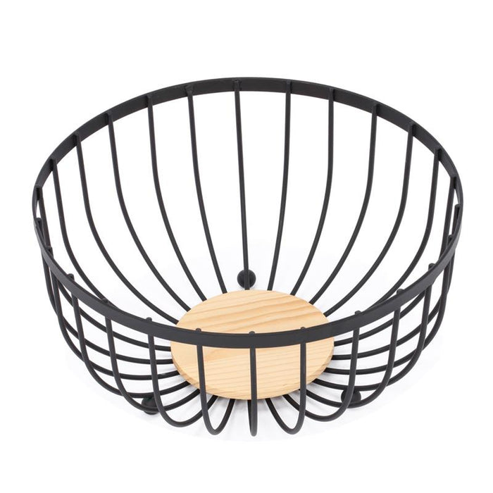 MAURY'S WOODY CENTRO TAVOLA A CESTINO BICOLOR LEGNO E NERO