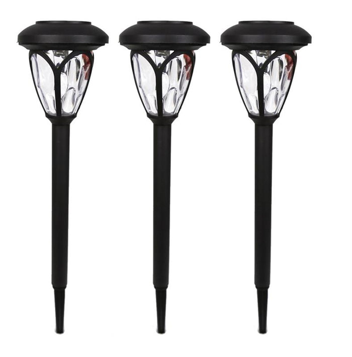 HIGH-TECH SET DI 3 LAMPADE SOLARI TONDE 10 X 40 CM COLORE NERO