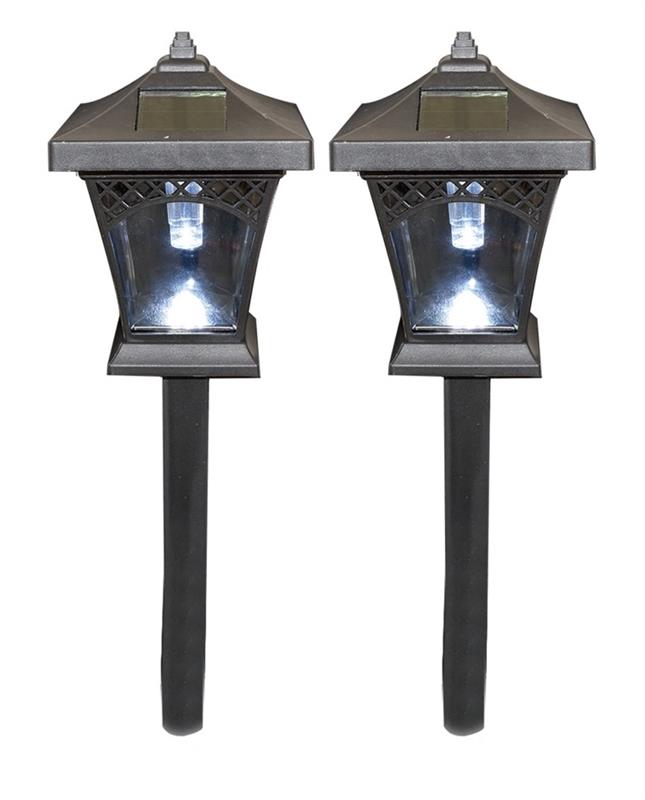 HIGH-TECH SET DI 2 LAMPADE SOLARI 11 X 11 X 43 CM COLORE NERO