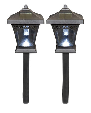 HIGH-TECH SET DI 2 LAMPADE SOLARI 11 X 11 X 43 CM COLORE NERO