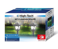 HIGH-TECH SET DI 2 LAMPADE SOLARI 11 X 11 X 43 CM COLORE NERO