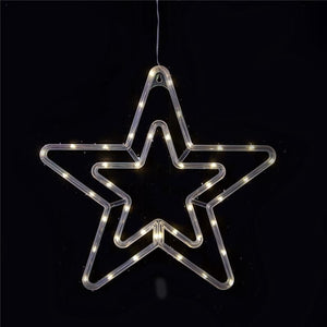 HIGH-TECH STELLA NATALIZIA 42 LED CM.36 X 34 A BATTERIA LUCI CALDE