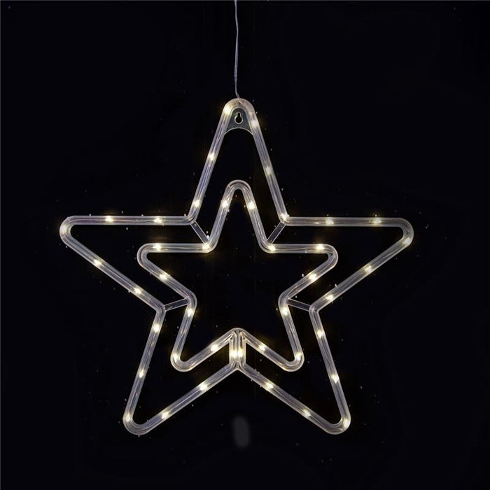 HIGH-TECH STELLA NATALIZIA 42 LED CM.36 X 34 A BATTERIA LUCI CALDE