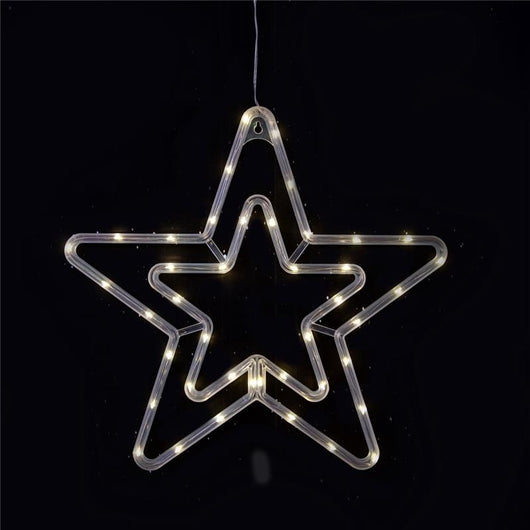 HIGH-TECH STELLA NATALIZIA 42 LED CM.36 X 34 A BATTERIA LUCI CALDE