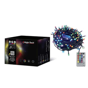 HIGH TECH FILO CATENA DA 100 LED 10 METRI MULTICOLOR CON TELECOMANDO