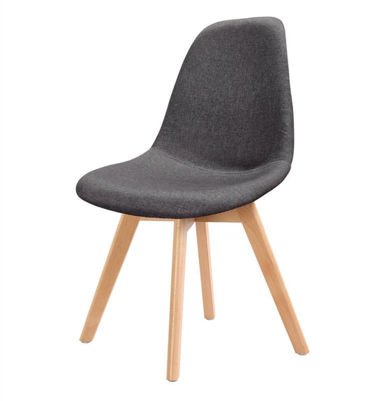 SEDIA DA ARREDO DARK GREY CON STRUTTURA IN LEGNO E SEDUTA MORBIDA