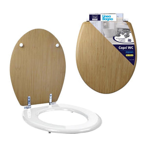 MA MAISON COPRI WC MODELLO JAPAN COLOR LEGNO E BIANCO 36X43 CM CON GOMMINI