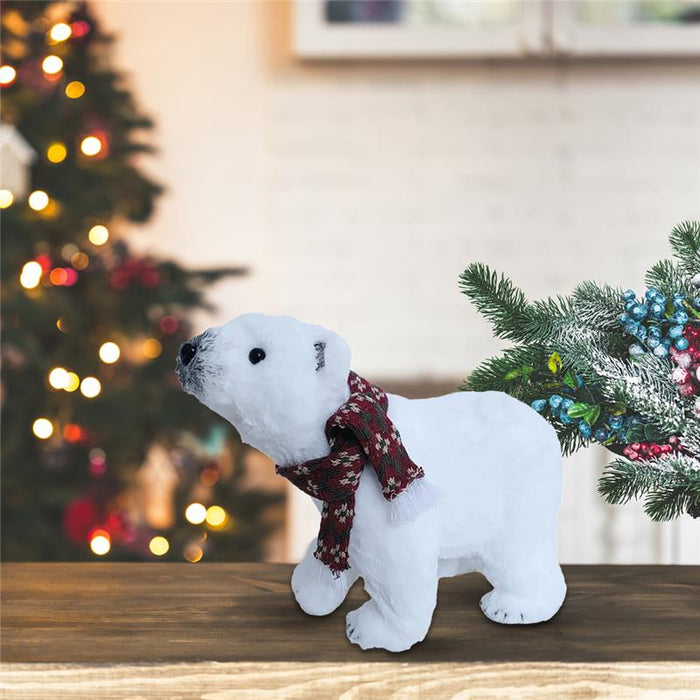 MA MAISON ORSO POLARE BIANCO A 4 ZAMPE CON SCIARPA 38 X 18 X H30 CM