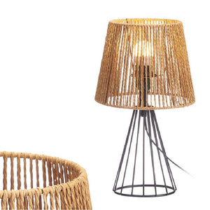 Lampada in Metallo e Corda Lume E27 max 40watt 22x22 H 39 cm Design Moderno