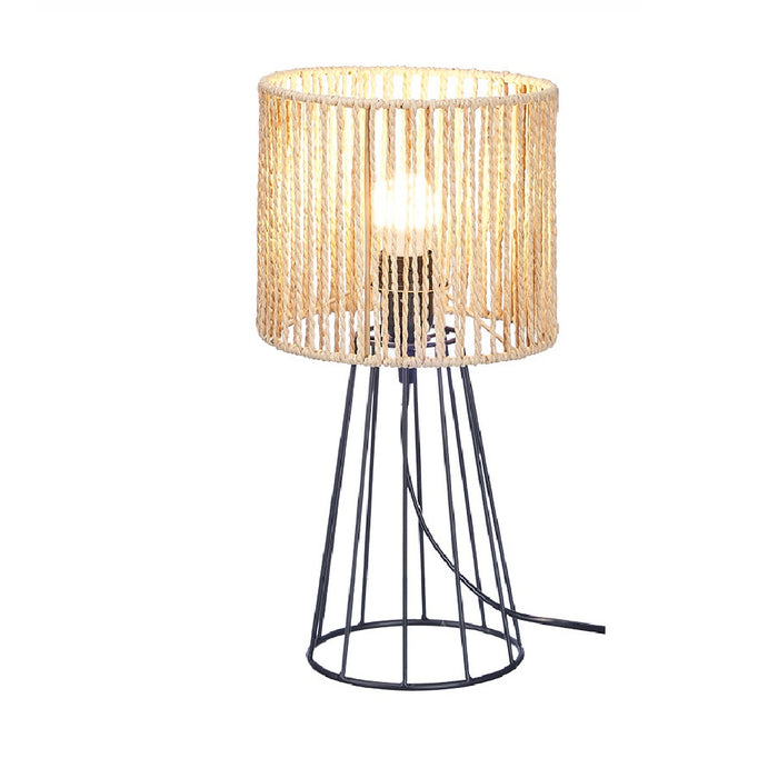 Lampada in Metallo e Corda Lume E27 max 40watt 20x17 H 39 cm Design Moderno