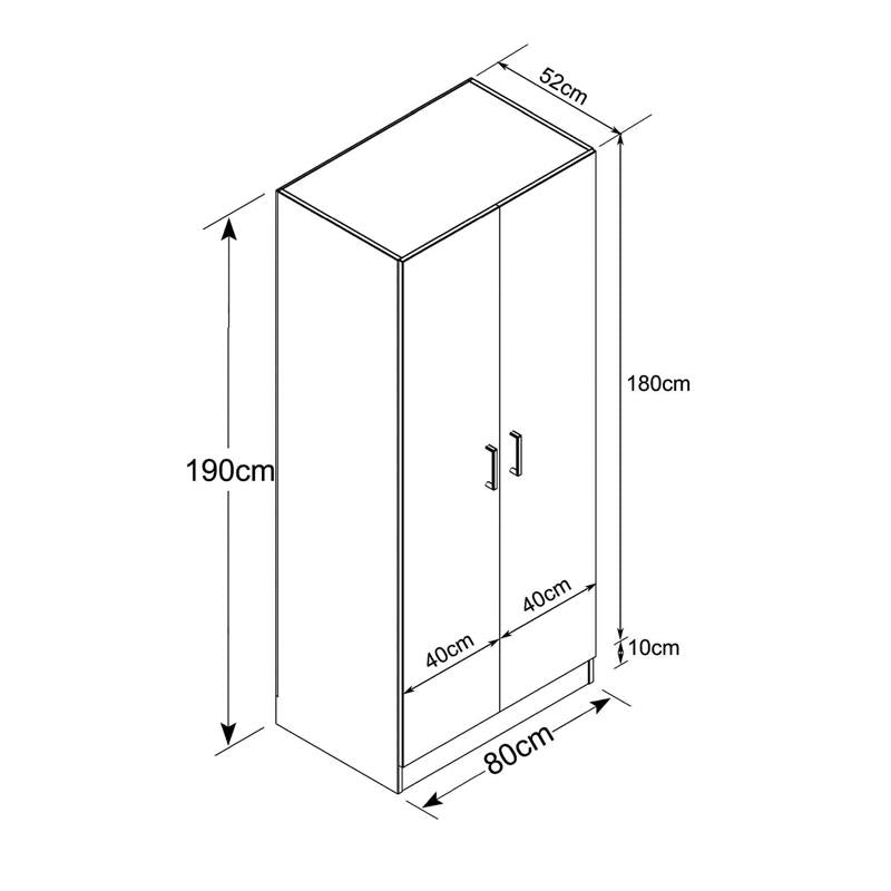 ARMADIO LEOPOLD A 2 ANTE IN LEGNO DI OLMO 80 X 52 X H 180 CM