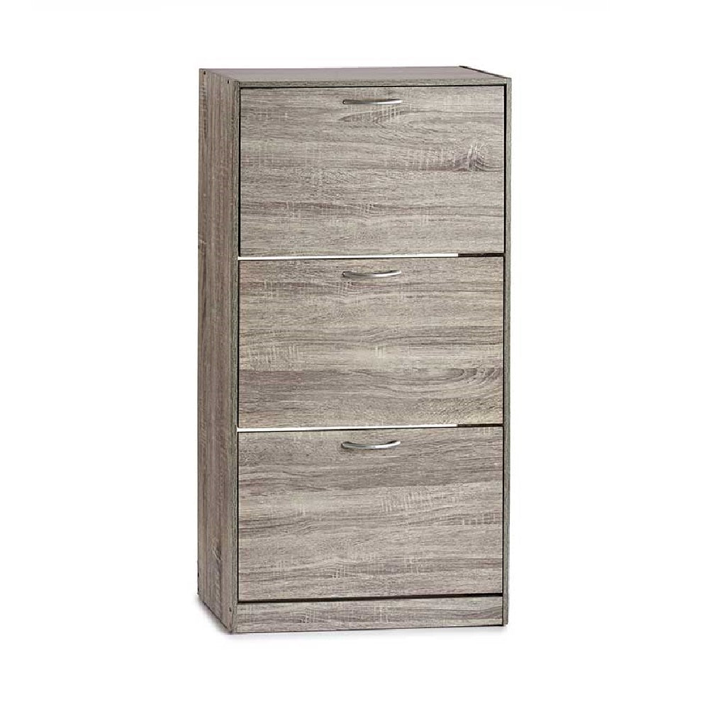 Mobile Scarpiera 3Ante Salvaspazio Doppia Profondità 60x24 H116cm Grigio