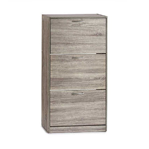 Mobile Scarpiera 3Ante Salvaspazio Doppia Profondità 60x24 H116cm Grigio