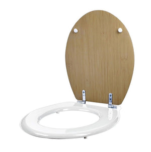 Copri Water Legno Mdf Tavoletta WC Bicolore Universale Cerniere in Acciaio