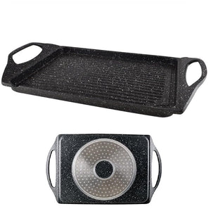 Bistecchiera in Alluminio Pressofuso 35x22cm Antiaderente Induzione Griglia Barbecue