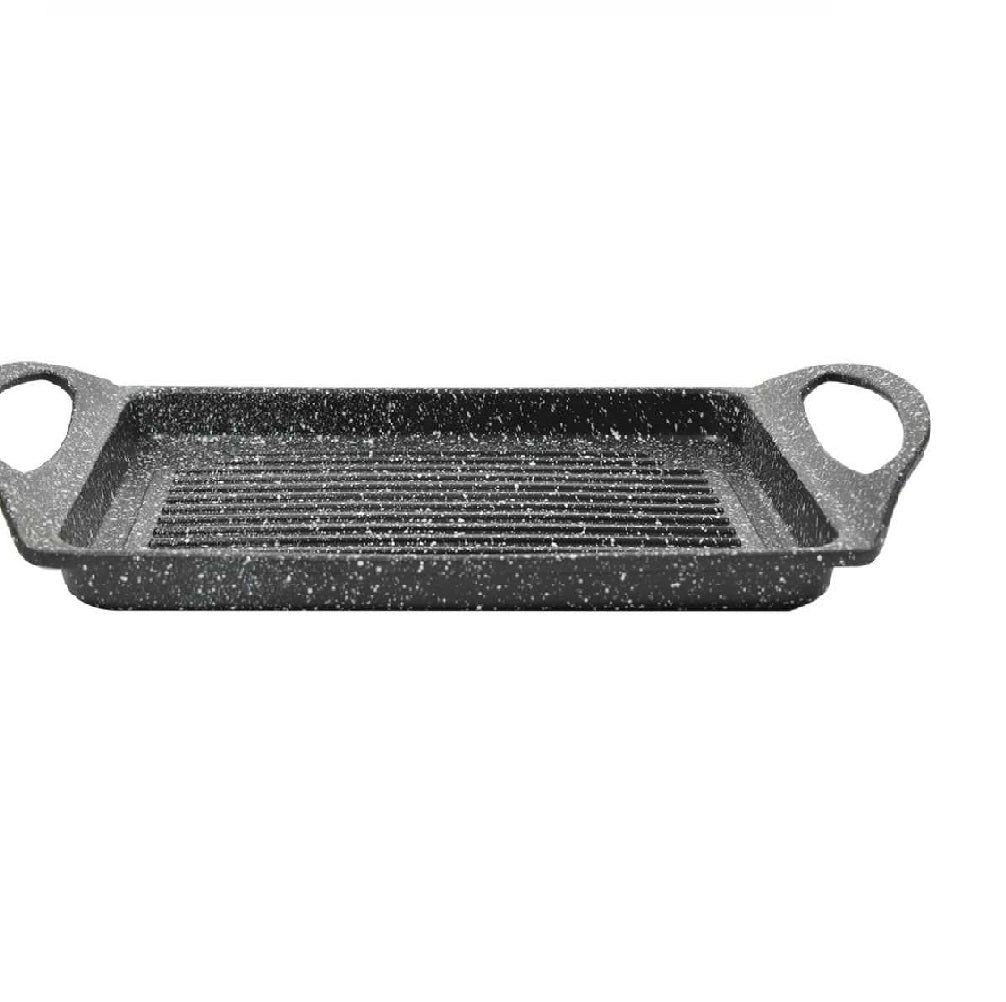 Bistecchiera in Alluminio Pressofuso 35x22cm Antiaderente Induzione Griglia Barbecue