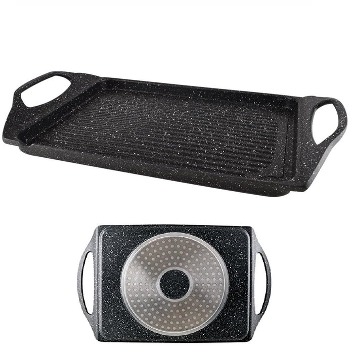 Bistecchiera in Alluminio Pressofuso 45x27cm Antiaderente Induzione Griglia Barbecue