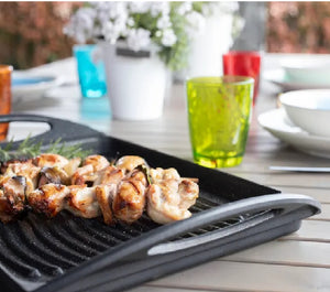Bistecchiera in Alluminio Pressofuso 45x27cm Antiaderente Induzione Griglia Barbecue