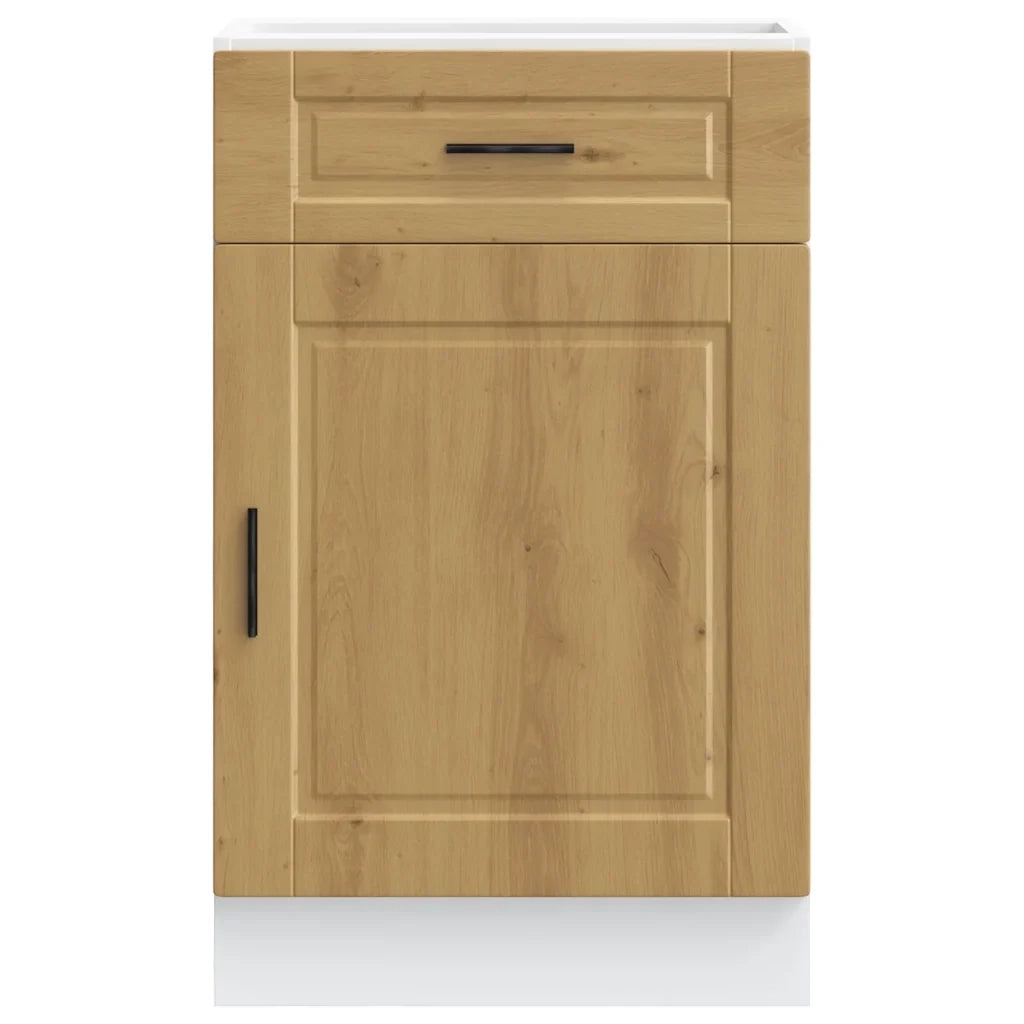 Mobile da cucina Porto con piedini regolabili contenitore 50 x 46 x 81,5 cm finitura rovere ingegnerizzato realizzato artigianalmente 02_0050271