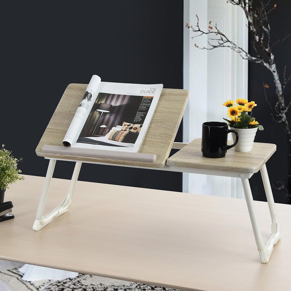 Tavolino Pieghevole Vassoio da Letto e Divano Porta PC con regolazione 65x30cm