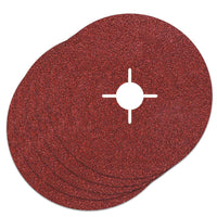 Dischi Abrasivi di Fibra per Metallo Ø 115 mm Smerigliatrice Wolfcraft 5 Pz Grana: 60