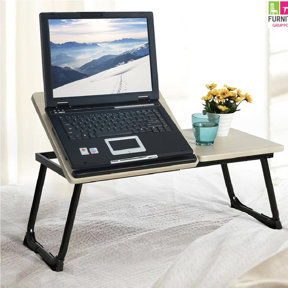 Tavolino Pieghevole Vassoio da Letto e Divano Porta PC con regolazione 65x30cm
