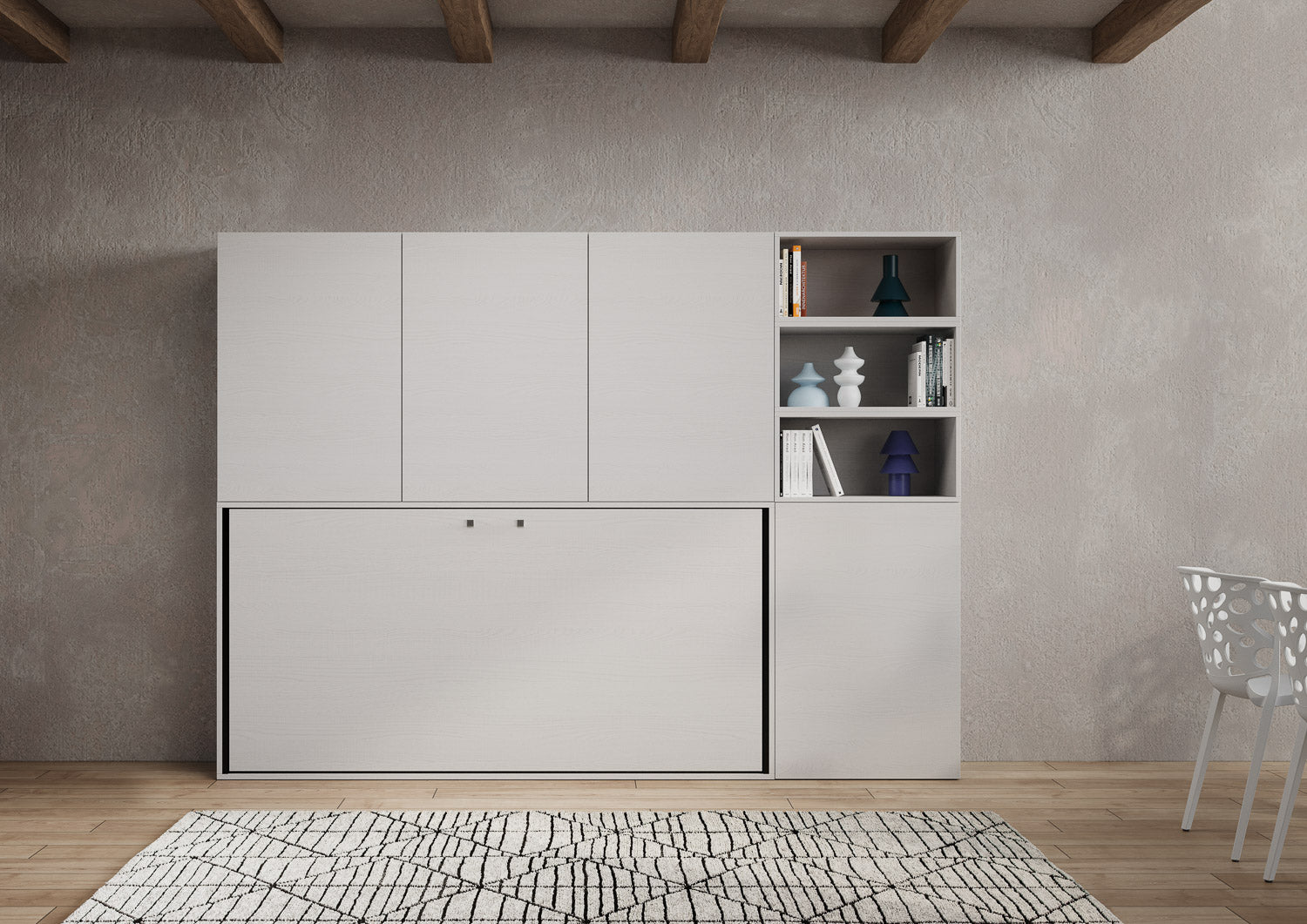 Letto singolo a scomparsa orizzontale con mobile - KANDO