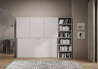 Letto singolo a scomparsa orizzontale con mobile - KANDO