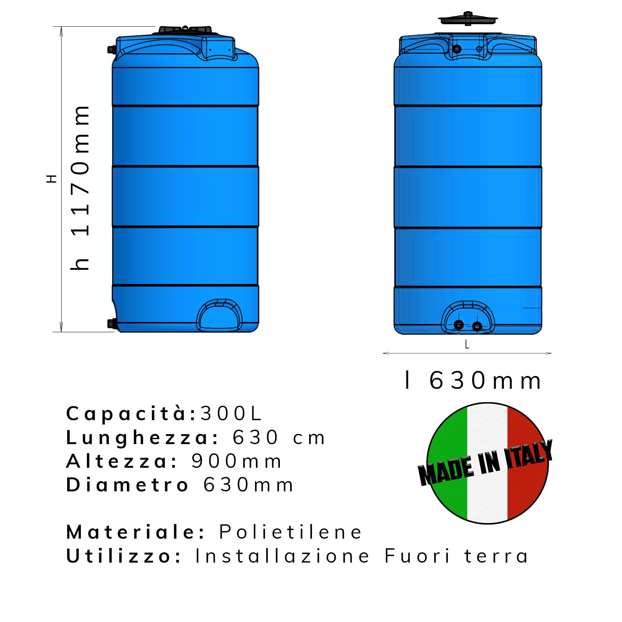SERBATOIO CV PRINCIPALE 300 LT