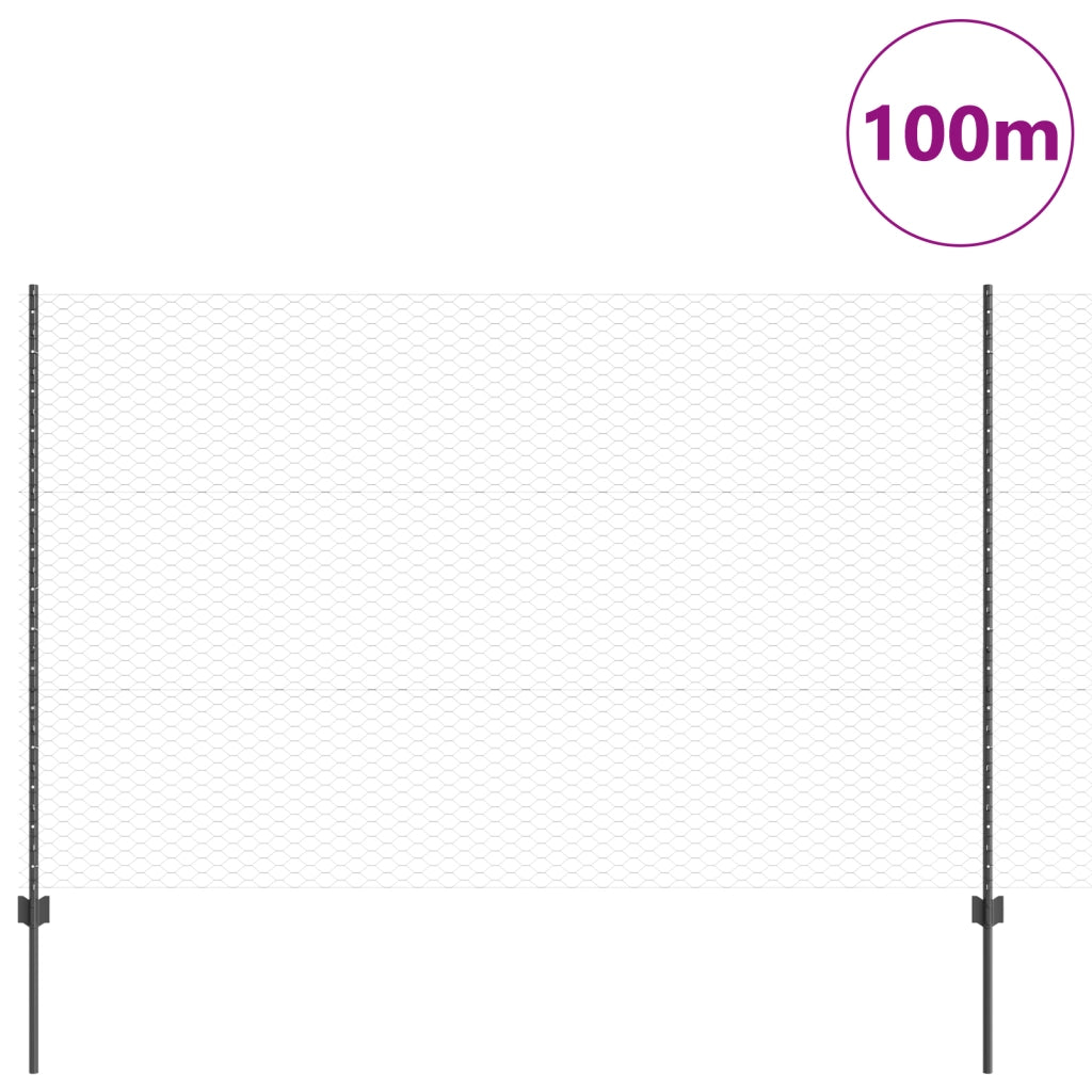 Pali Recinzione  22 pcs U-Channel Grigio 150 cm Acciaio