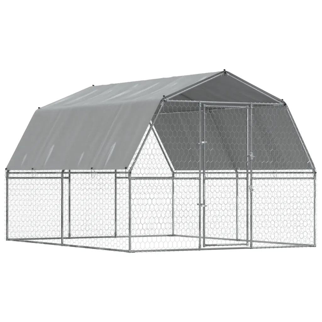 Box per Cani con Tetto e Anta Argento in Acciaio Zincato CFW7963775