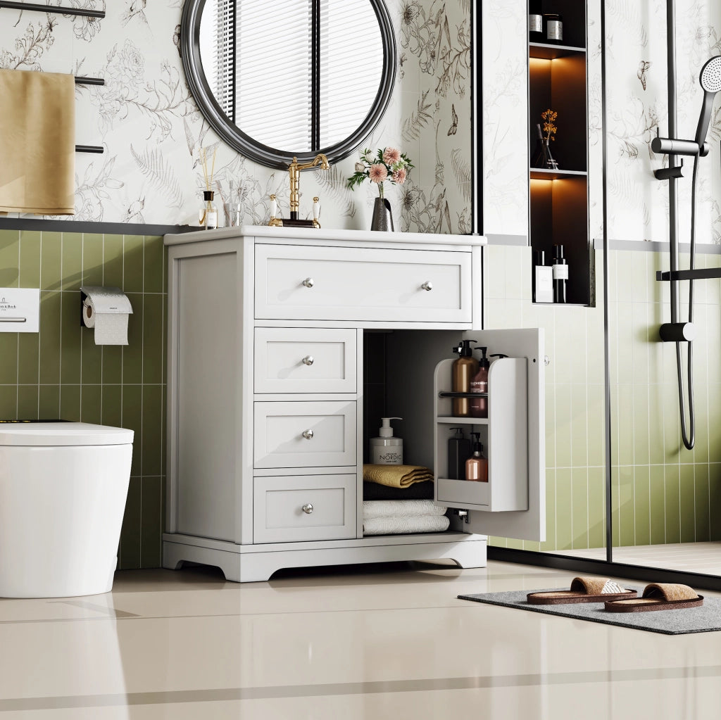 Mobile bagno con lavabo integrato bianco 76x46x87 cm