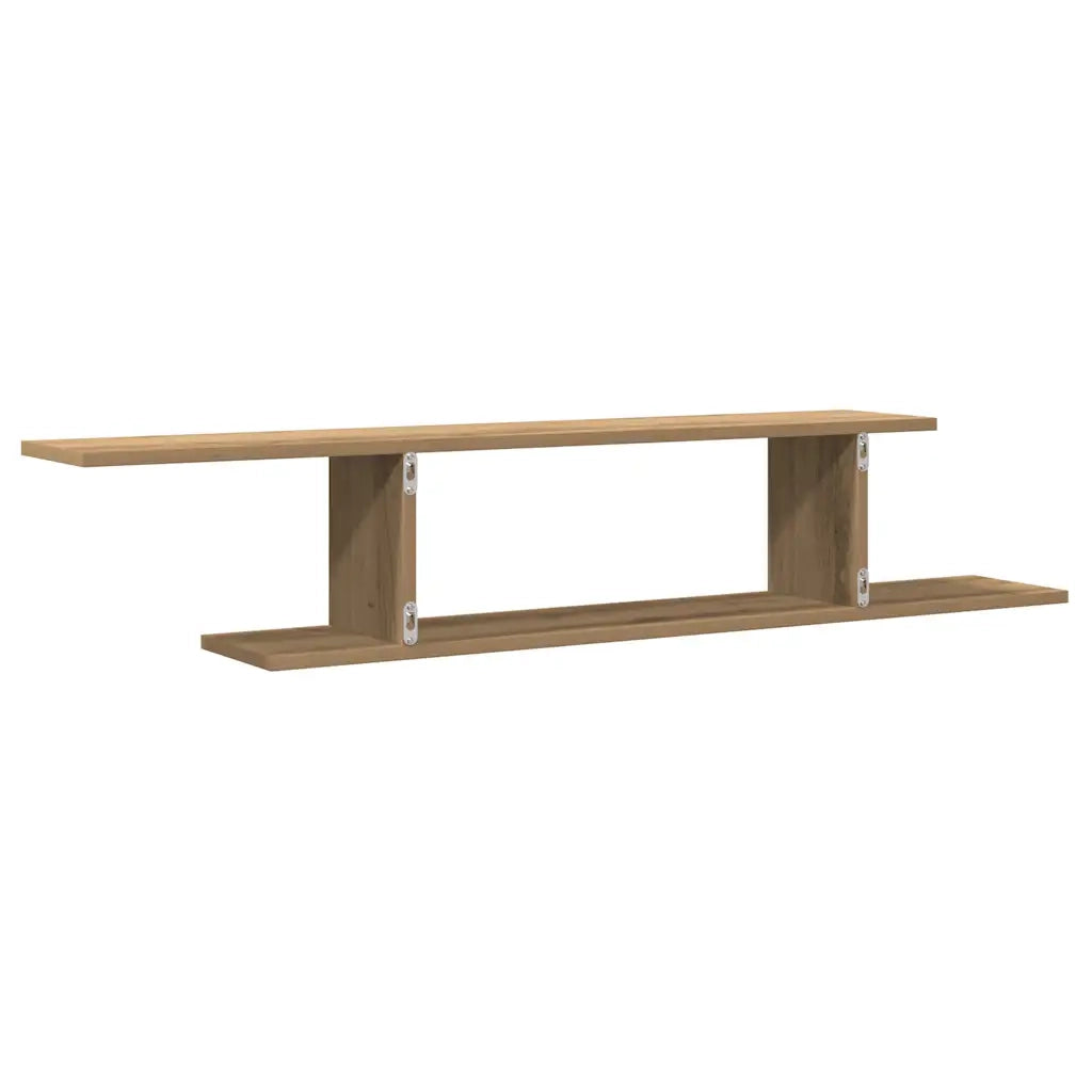 Scaffale TV Parete Rovere Artigianale 125x18x23 cm Truciolato 856575