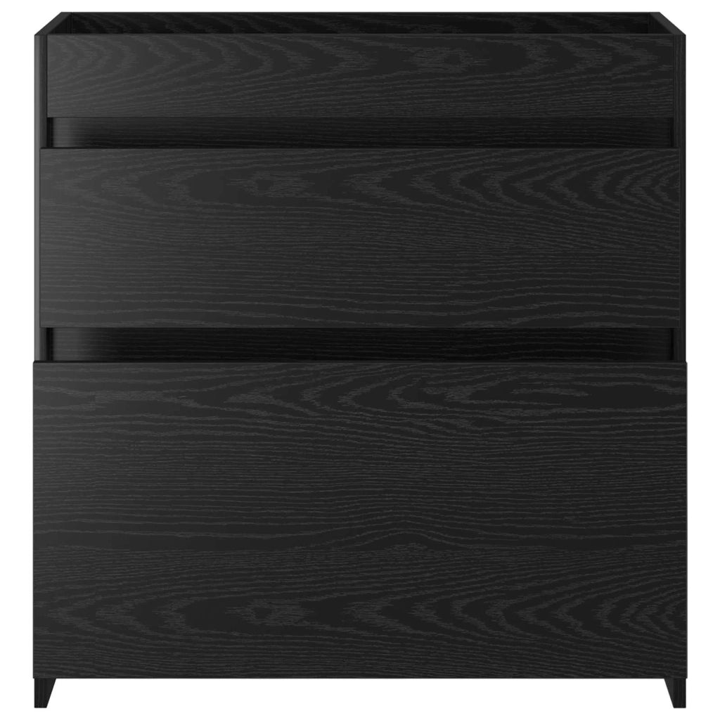 Mobiletto da Bagno Sotto Lavabo Rovere Nero 78,5 x 37,5 x 81 cm