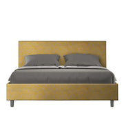 Letto matrimoniale senza rete imbottito 160x210 tessuto Era 6 giallo Adele