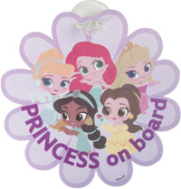 Baby on board con grafiche Disney Principesse con attacco a ventosa