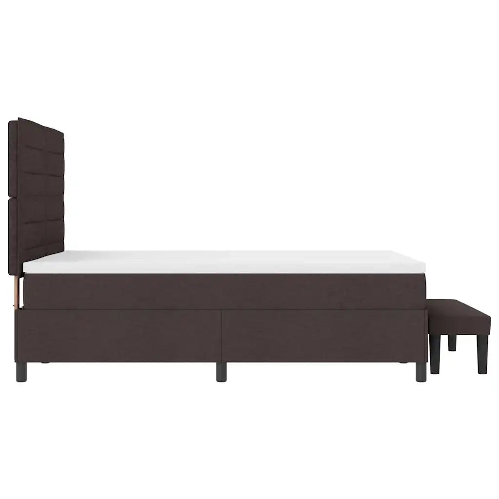 Letto a molle con cuscino Marrone Scuro 140 x 190 cm Tessuto 3343991