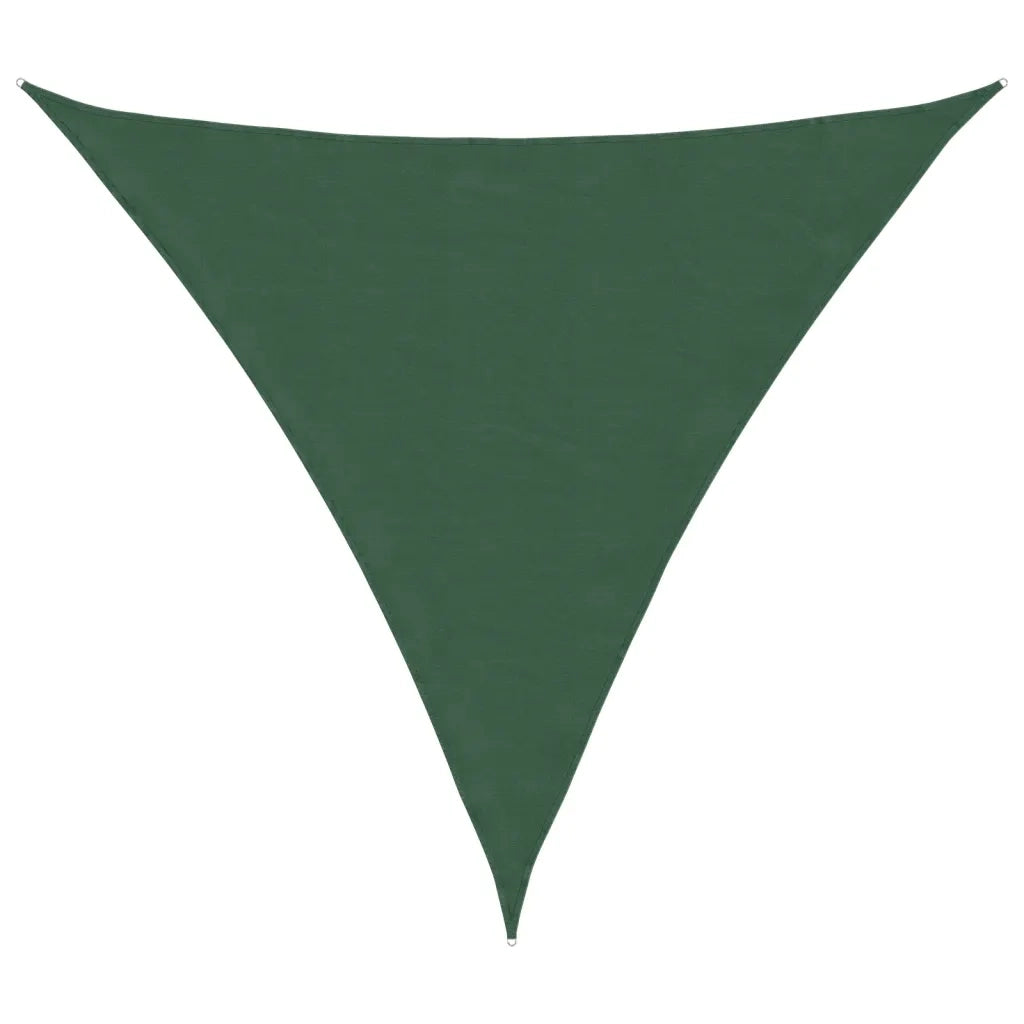 Parasole a Vela Oxford Triangolare 4x4x4 m Verde Scuro