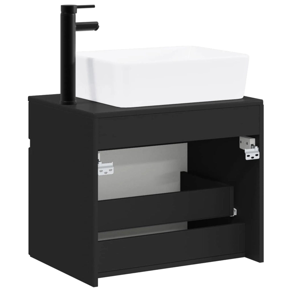 Set di mobili per il bagno Nero Legno ingegnerizzato 3404301