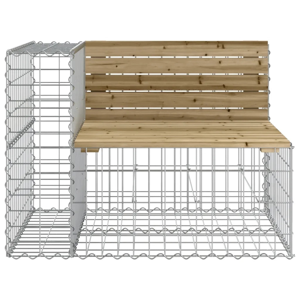 Panca da Giardino Design Gabbione-Sgabello-Panca da esterno 92x71x65,5 cm Pino Impregnato