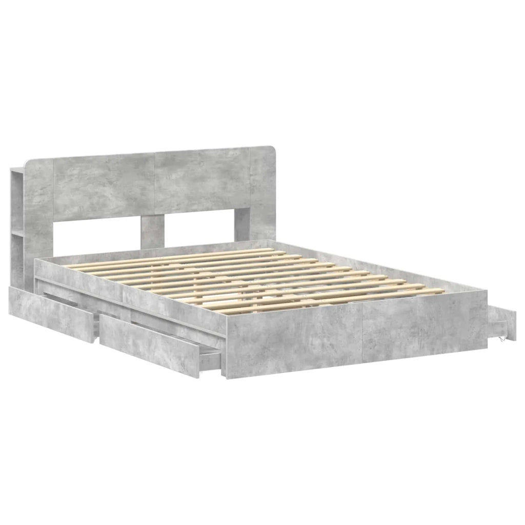 Telaio del letto con storage Grigio Cemento 150 x 200 cm 3433588