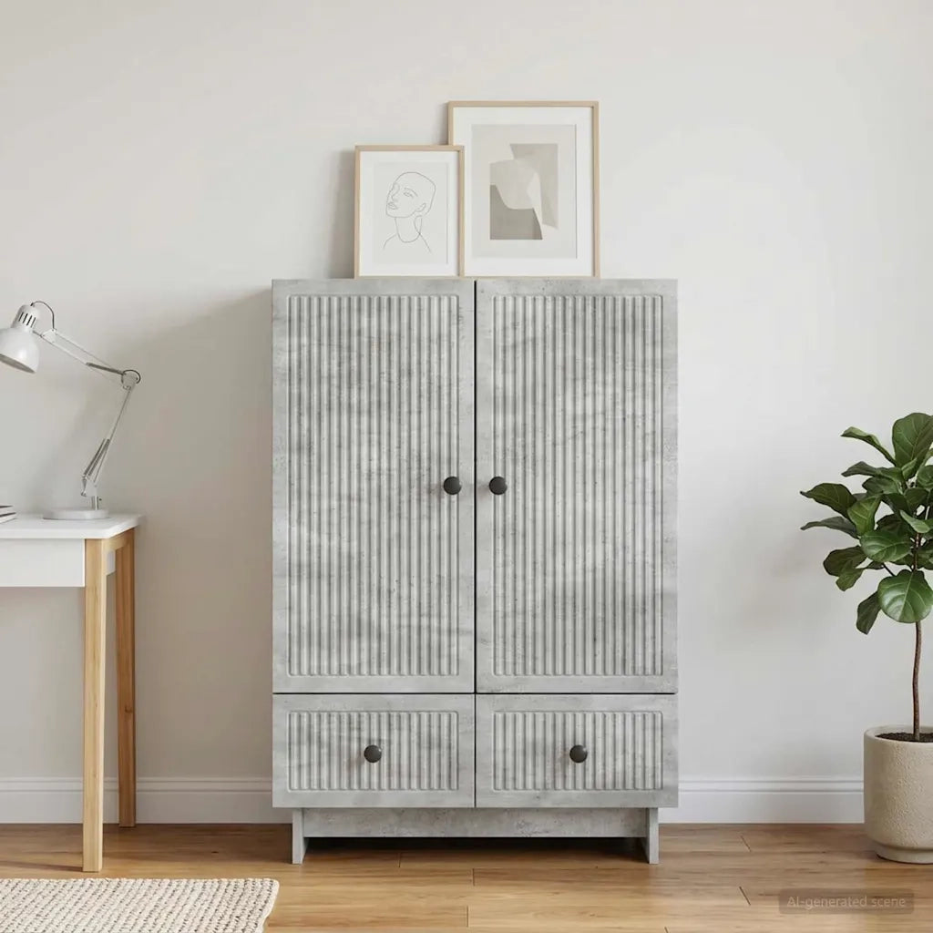 Credenza Grigio Cemento 66 x 34,5 x 95 cm Legno ingegnerizzato 893978