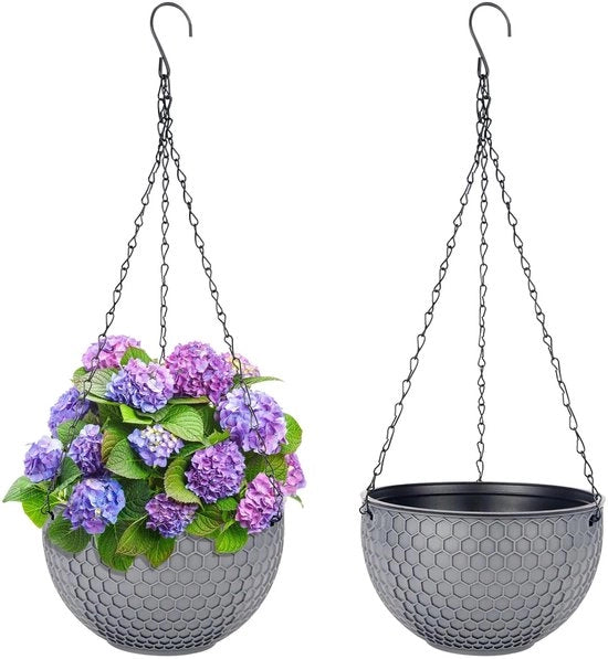 Set di vasi da appendere in due pezzi per interni ed esterni diametro: 21 cm vaso da appendere con catenelle vaso per piante
